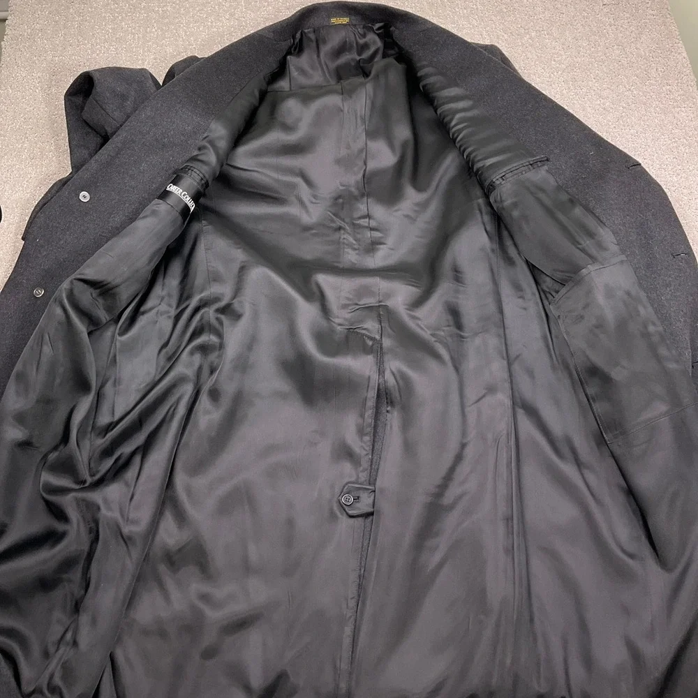 Career Collection Overcoat Mens 48L Charcoal Gray Wool‎ Topcoat Long Length